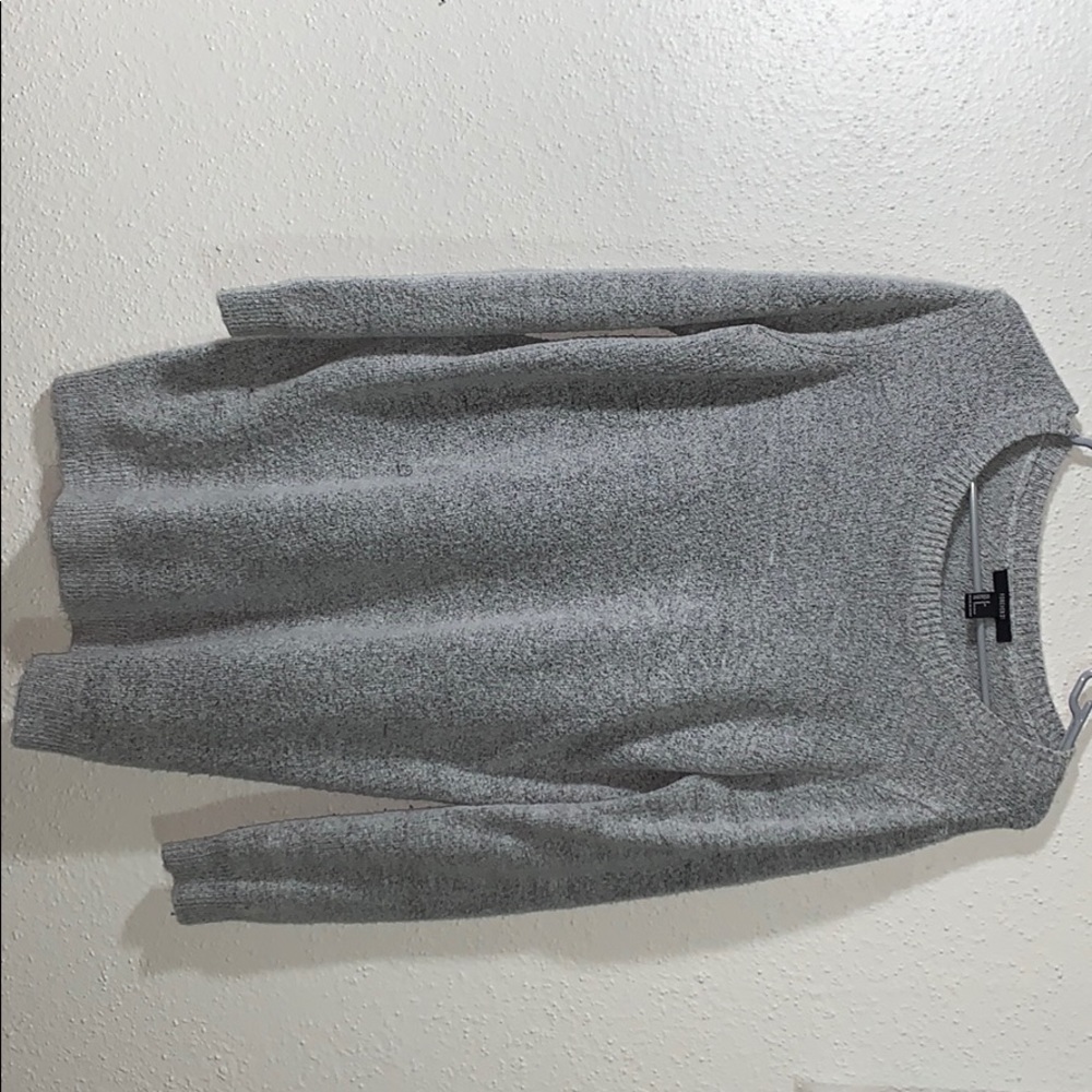 Gray winter long sleeve dress